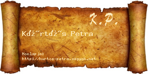 Kürtös Petra névjegykártya