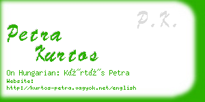 petra kurtos business card